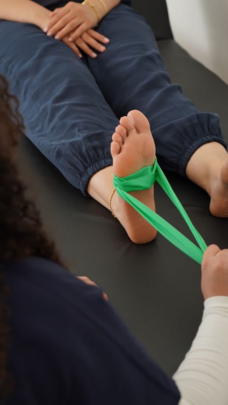 Renforcement de la cheville avec une bande élastique